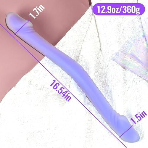 Double Dildo Anal Toys Lesbian Gay Adult Sex Toys For Women & Gay Men, Big Long Consoladores Thick Double Ended Dildo 16.5In Penis, Clear Silicone Fat Giant Strap On Dildo For G Spot & Anal Pleasure - Image 3