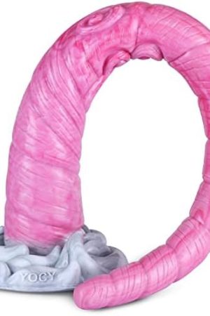 17.70 Inches Super Long Monster Snake Anal Plug Dildo, Platinum Silicone Unicorn Tentacle G Spot Massage Dildo Penis Cock Dong Sex Toy With Strong Suction Cup For Beginner Advanced Men Women Red