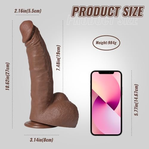 Dildo 10 Inches Sex Toy Lifelike Huge Dildos With Strong Suction Cup, Giant Adult Toys Fake Penis For Anal/Vagina/G-Spot Training, Realistic Pene Soft Silicone For Gay/Lesbian & Couple Use - Image 3