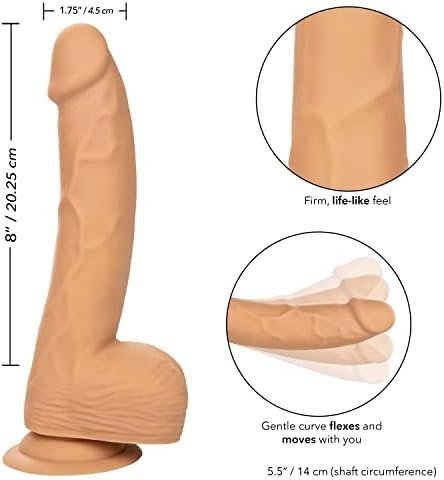 Calexotics Silicone Studs™ 8 Inch – Realistic Dildo With Suction Cup Base Harness Probe – Ivory - Image 2