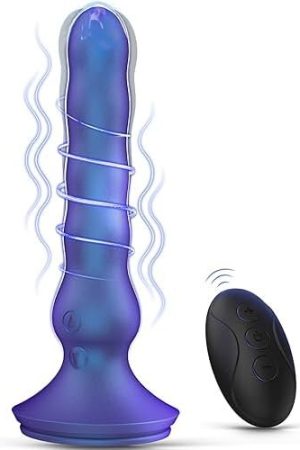 Wave Motion Prostate Massager Anal Vibrator Strong Suction Cup, Remote Control 10 Vibrating 4 Wave Modes, Clitoral G-Spot Stimulator Waterproof Adult Sex Toys For Men Women And Couples (Black)