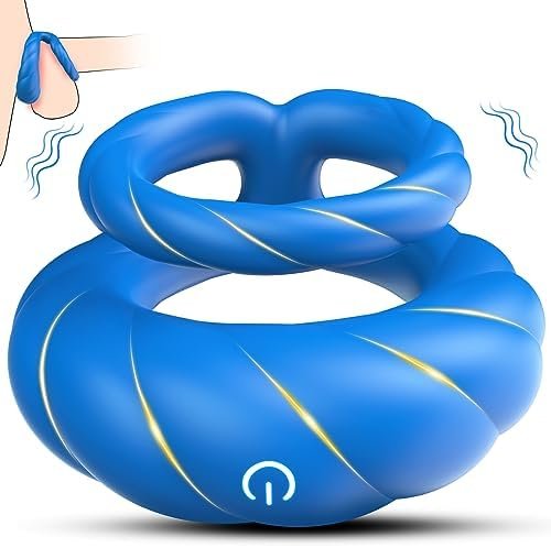 Vibrating Double Penis Cock Ring With 10 Vibration Modes, Adult Male Sex Toys For Men Longer Harder Stronger, Silicone G Spot Vibrator Dildo, Couples Sex Toys & Games