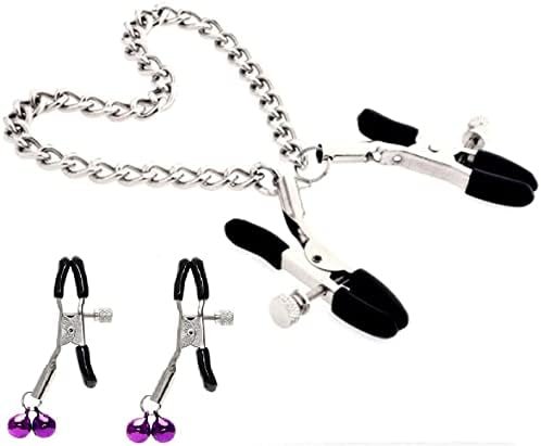 Adjustable Metal Nipple Clamps Necklace Entertainment Chain Clip For Women/Man Non-Piercing Nipplerings Clip On Nipple Rings Decorative Clip For Clothing Accessories 3825 (Bzr2) - Image 2