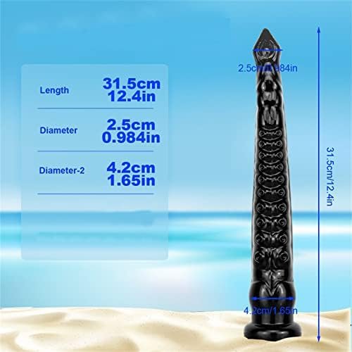 12.4" Extra Long Octopus Dildo Realistic Female Dildo Sex Toy, Rubber Tentacle Dildo Anal Plug Toy For Couples, Flexible Suction Cup Dildo Adult Sex Toys (Black) - Image 2