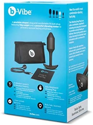 B-Vibe Vibrating Snug Plug Black Medium 500 G - Image 3