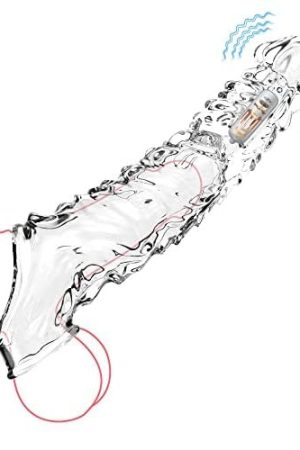 Penis Sleeve Vibrator Cock Ring-3.4 Inch Penis Extender Sleeves With Penis Ring For Cock Enlarger & Girth Male Sex Toys,Reusable Vibrating Penis Extension Realistic Dildo,Adult Toys For Men Couple