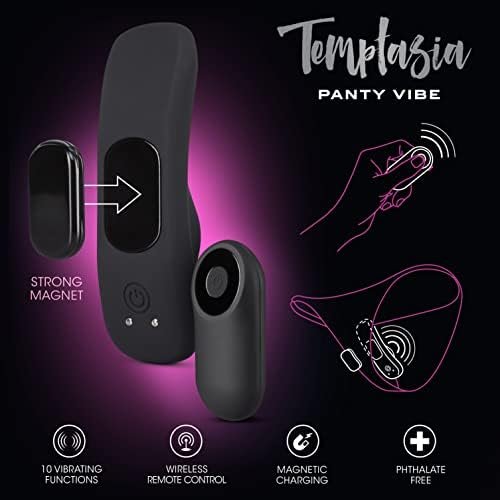Temptasia Remote Control Wearable Panty Vibe - Attach To Your Panties Magnetically - Secret Naughty Foreplay In Public With Your Partner - 10 Vibration Mode Waterproof Rechargeable Vibrator For Women - Image 3