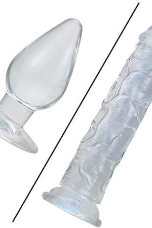 Huge Butt Plug With Strong Suction Cup & Realistic Dildos Transparent Anal Dildos Clear Dildo For Beginners