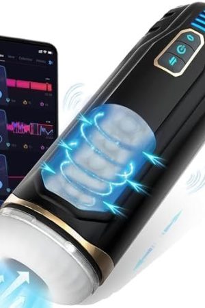 Male Masturbator App Controlled Sex Machine, Sinloli Automatic 2-In-1 Sex Toy With 10 Thrusting, Vibration Sucking Modes Pocket Stroker, 3D Realistic Sleeve For Men Masturbation