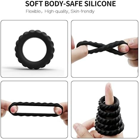 Silicone Penis Rings For Erection Enhancing - Adorime Premium Training Cock Ring For Men’S Sexual Life And Stamina Prolonging, Male Sex Toys For Couples (5 Rings Set) - Image 2