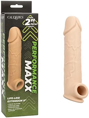 Calexotics Performance Maxx Life-Like Extension Penis Sleeve Extender 8 Inch - Ivory - Se-1633-15-3
