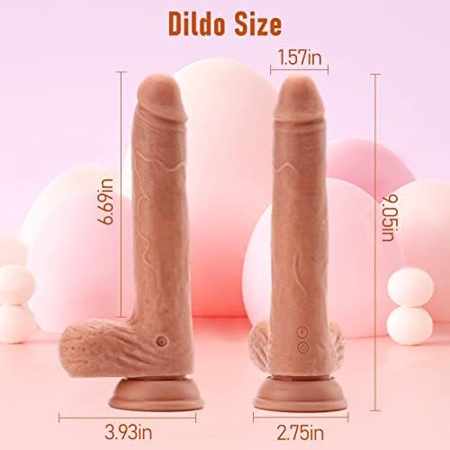 Realistic Vibrating Thrusting Dildo Vibrator For Women Sex Toys, 9 Inch Thick Strong Suction Cup Dildo For G-Spot Vaginal Clitoral Anal Stimulation With 8 Thrusting & Vibration For Couple Pleasure - Image 2