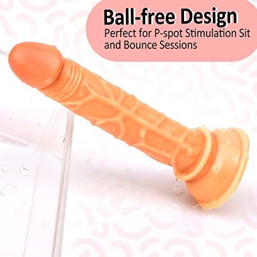 Realistic Dildo Small Size Penis Cock Dong With Strong Suction Cup For Anal Vaginal Play G-Spot Stimulation Ball Free Prostate Massager Sex Toys For Beginners, Flesh, 5.51 Inch Tjijp - Image 3