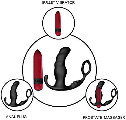 Anal Plug Vibrator - Sex Toys Stimulator With Cock Ring Butt Plug With 9 Vibrating Modes And Wireless Remote Control G-Spot Vibrating Prostate Massager Prostate Stimulor Sex Toys For Men Couples'Games - Image 3