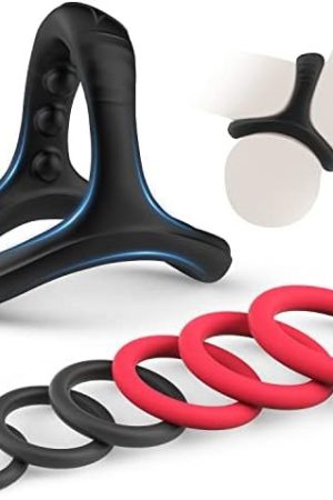 Canrok Silicone Cock/Penis Rings Set With 7 Different Sizes For Erection Enhancing, Long Lasting Stronger Strechy Adult Sex Toys For Men Or Couple