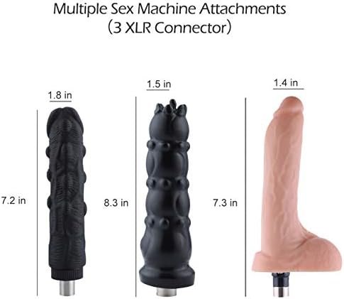 Lifelike Dildo Attachment For Auxfun Sex Machine With 3 Xlr Connector Flexible G Spot Dildo With Curved Shaft & Balls - Image 3