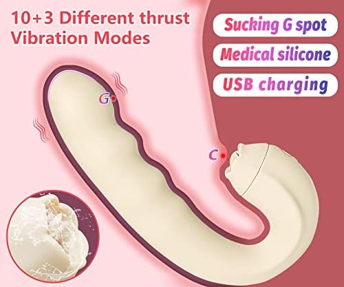 Swtshe Vibrating Wand Licking Tongue 2 In 1 Sex Toy For Women With 3 Rotating Speed 10 Vibration Modes Waterproof Ultra-Hygienic Medical Silicone(White) - Image 3