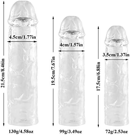 Stretchy Penis Sleeve Extender, 3 Pieces Ultra-Soft Realistic Textured Cock Extender,Penis Enlarger For Delay Ejaculation, Men & Couple Extension Sex Toy - Small,Medium,Large - Image 2