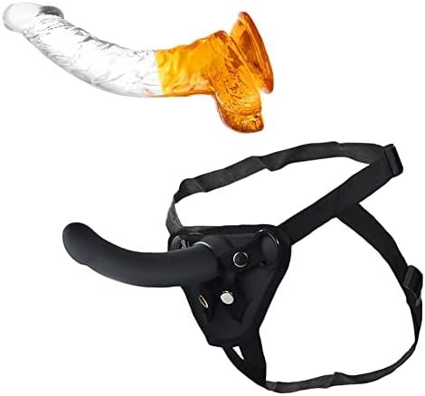 Strap-On Dildos Wearable Adjustable Harness Realistic Dildo G-Spot Stimulation Curved Shaft Anal Plug With Hand-Free Suction Cup