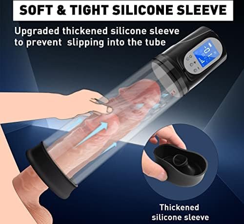 Electric Penis Pump, Penis Vacuum Pump Penis Sleeve Penis Enlarger Extender Cock Sleeve Dick Pump Adult Toys With 4 Intensities, Male Sex Toys For Men Couple Stronger Bigger Erection With 3 Penis Ring - Image 3