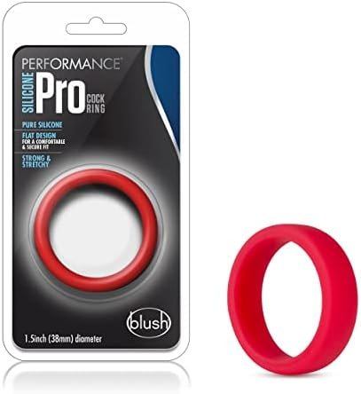 Blush Performanceยฎ - Puriaโข Silicone Pro Cock Ring - 1.5 Inch Width - Soft, Pliable For Secure Fit - Flat Design Will Not Roll - Silky Smooth Ultrasilk Will Not Pinch - Sex Toy For Men Couples - Red