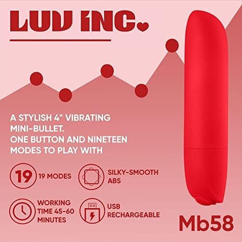 Luv Inc Bullet Vibrator With Angled Tip For Precise Clitoris Spot Stimulation, Rechargeable Waterproof Lipstick Vibe Personal Massager 19 Modes Vaginal Anal Nipple Stimulator Adult Sex Toys For Women - Image 3