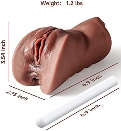 3 In 1 Male Masturbator Realistic Pocket Pussy With Drying Stick & Waterproof Storage Bag, Double-Ended Male Sex Toy Mouth Tongue Textured Vagina & Tight Anus For Men Masturbation(Wheat) - Image 3