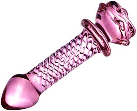 Glass Dildo Anal Plugs Crystal Rose Butt Plug G- Spot Anal Beads Plug Back Court Expansion Plugs Vagina Adult Anal Massager Stimulation Toys 14. 5X5Cm - Image 3
