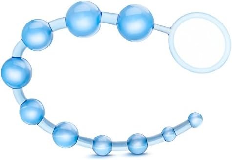 Blush Basic Beads - 12 Inch Non Porous Body Safe Anal Beads - Smooth And Seamless - Graduated Beads Up To 1" Maximum Width - Beginners Anal Play Sex Toys For Women Couples - Clear Blue - Image 2