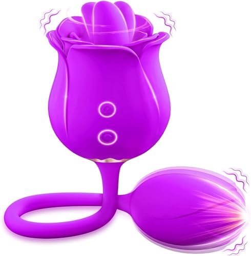 Rose Sex Toys Vibrator Dildo - Adult Toys With 9 Tongue Licking & 9 Thrusting Vibrators, Women Sex Toy Dildos Rose Clitorial Stimulator G Spot Nipple Anal, Female Adult Sex Toys & Games