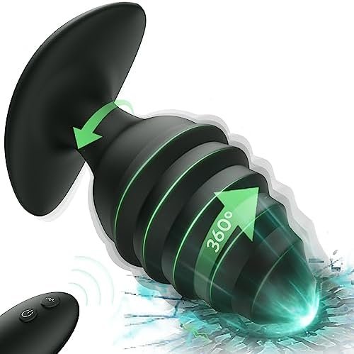 Anal Plug With 10 Rotating And Vibrations Male Sex Toy Anal Toy For Men Gay Pleasure Remote Control Vibrator With Spiral Pattern Prostate Massager For P-Spot Simulation Sevrimet Adult Sex Toys Games