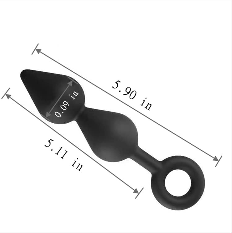 Silicone Anal Plug - Double Bead For Beginners Silicone Anal Toys (Black) Apply To Anal Sex Toy For Men Women An D Couples - Image 2