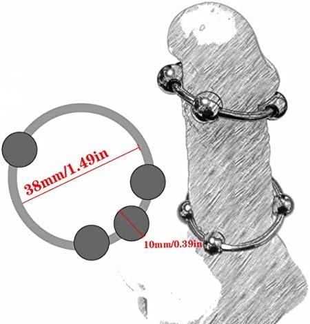 Anmooee Stainless Steel Penis Ring 4 Beads Sex Toys For Men Male Delay Ejaculation Metal Cock Ring Glans Stimulator Sex Increase Orgasm - Image 2