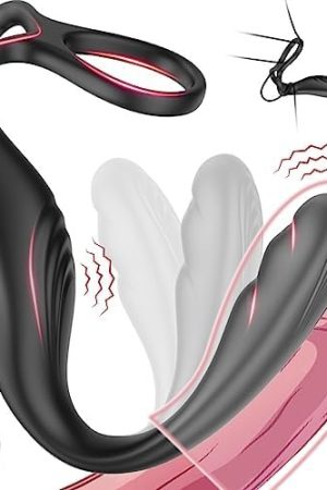 Wearable Prostate Massager With Ball & Cock Ring - Latune Fully Flexible & Comfortable Anal Vibrator Taint Teaser With 13 Quiet Vibration, Remote Vibrator Adult Sex Toys For Men Women(Black)