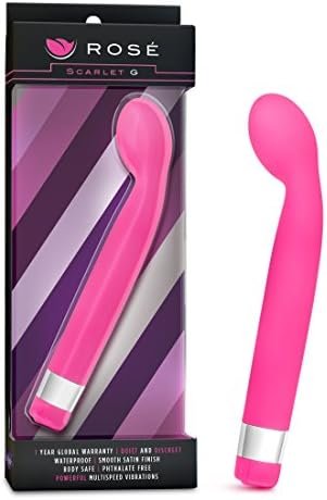 Blush Rose Scarlet G - Silicone Multi Speed Vibrator Wand - Curved Bulbous Tip For Intense G Spot Stimulation - Satin Smooth Feel - Ipx7 Waterproof - Adult Sex Toy For Women, Couples - Black