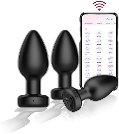 Remote Control App Anal Plug Vibrating Silicone Anal Plug With Jewel Base Vibration Anal Butt Plug Sex Toy(Black) - Image 3