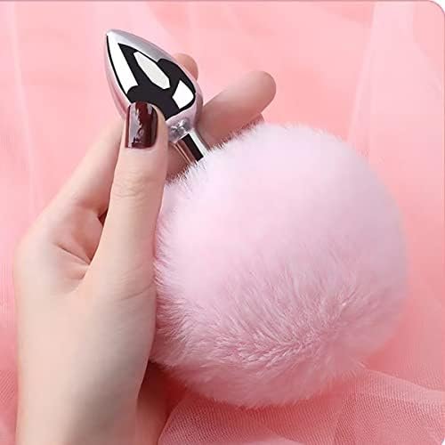 Drowsyme Anal Butt Plug With Bunny Tail, 1.08Inch Aluminum Alloy Plug Sexy Toys For Couples,Foxy Cosplay,Small,White - Image 2