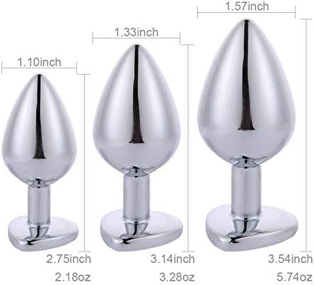 Anal Butt Plug Trainer Kit 3 Pcs Metal Anal Dilator With Different Sizes Adult Anal Sex Toys With Heart Shaped Jewelry Base For For Beginners Advanced Users (Deep Blue) - Image 2