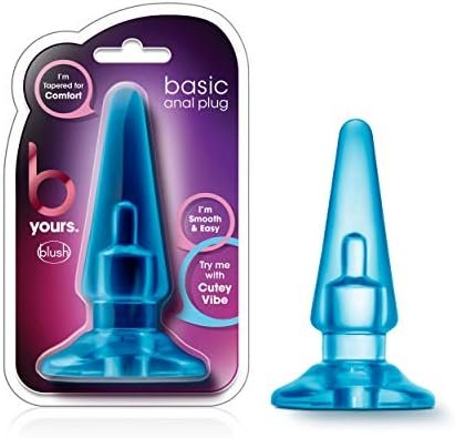 Blush B Yours Basic Anal Plug - Tapered Tip For Easy Insertion - Base Anchors Plug Safely Outside The Body - 4 Inch Length And 1.25" Width - May Be Used With Blush Cutey Vibe - Sex Toy For Adults