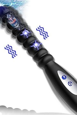 Electric Shock Anal Vibrator Prostate Stimulator 9 Beads Vibrating Anal Plug With 10 Powerful Vibrations 3 Electric Shock Pulse Modes, Anus Massager G-Spot Anal Sex Toy For Men, Women
