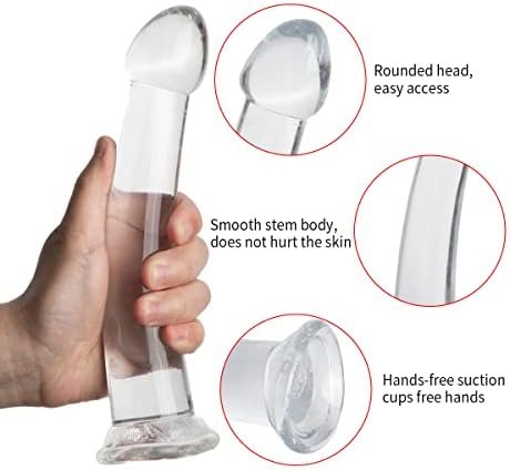 Cwamen 8.3 Inch Realistic Dildo, Soft Lifelike Beginner Sex Toy Jelly Thin Penis Clear With Strong Suction Cup For Womens/Men/Gay, Adult Life Like Sex Anal Cute Toys & Games - Image 2