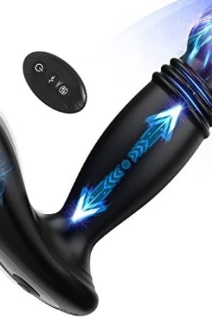 Thrusting Anal Vibrator Prostate Massager - Latune Gordon, Silicone Taint Prostate Stimulor Toys With 5 Thrusts 10 Vibrations, Hands-Free Anal Toy Vibrating Butt Plug, Anal Sex Toys For Men Women