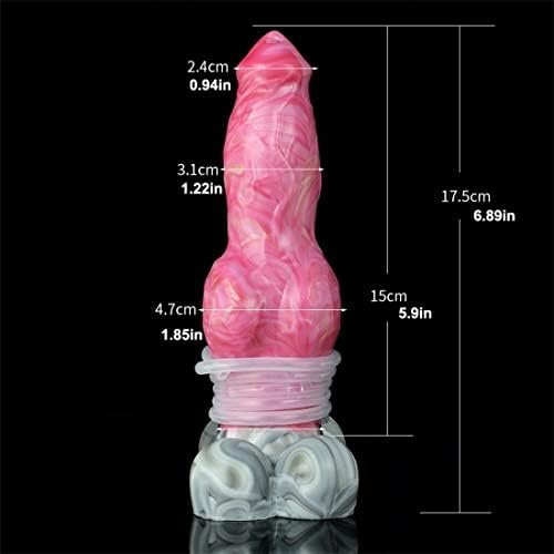 Frrdei Squirting Realistic Dildo Smaller Size 6.9Inch, Ejaculation G Spot Dog Dildo Silicone Animal Dildo Wolf Canine Anal Sex Toys With Suction Base - Red Grey, 1.0 Count - Image 2