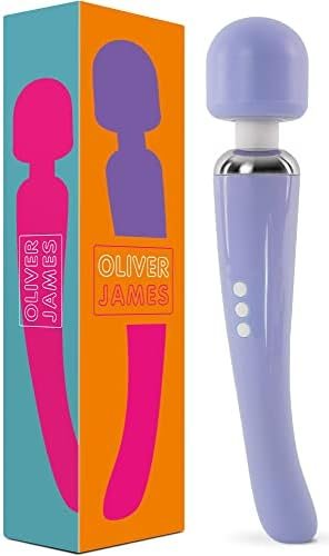 Oliver James Personal Massager For Women - Quiet And Rechargeable Mini Massager, Massage Wand With 20 Magic Vibration Patterns And 8 Speeds, Water-Resistant Full Body Massager, Black