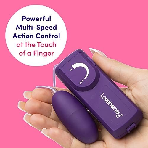 Lovehoney Wickedly Powerful Vibrating Egg For Women - Smooth 2.5 Inch Multispeed Bullet Vibrator - 31 Inch Wired Remote Control Love Egg For Couples - Purple - Image 2