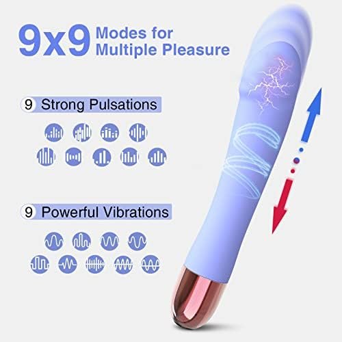 Eupher Pulsating G Spot Vibrator Adult Sensory Toys, 107℉ Thrusting Realistic Dildo Vibrator With 9 Pulsation & 9 Vibration Modes, Recharagble Clitoral Stimulator Massager Sex Toys For Women (Purple) - Image 3