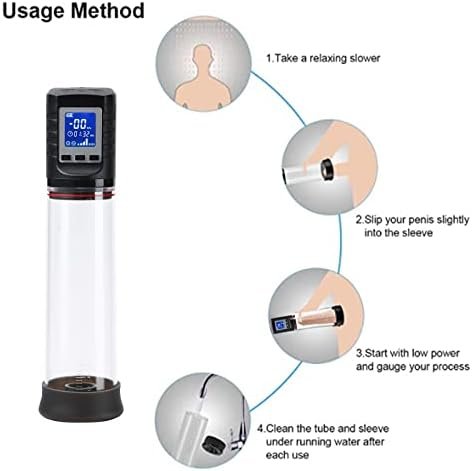 Electric Penis Vacuum Pump, 4 Suction Intensities, Enlargement For Erections Enlarge With Vagina Stroker Sleeve Rechargeable & Detachable Black - Image 3