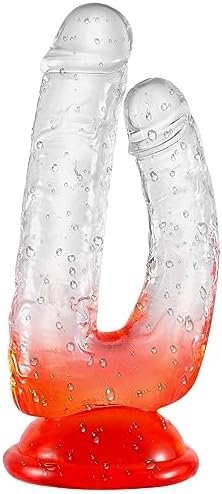Resxong Double Ended Realistic Dildo With Powerful Suction Cup For Hands-Free Play, Flexible Dildo With Curved Shaft For G-Spot Stimulation Orgasmic Adult Sex Toys For Women Men