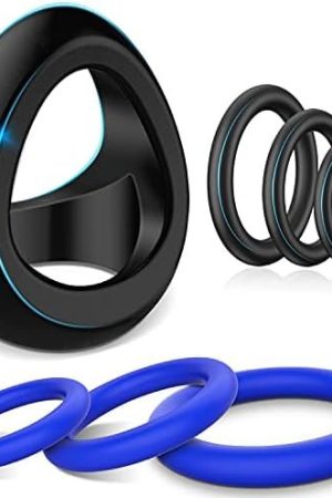 Tri-Spot Cock Ring - All-Around Flexible Silicone Penis Ring Maintain Thick, Enhancing Erection, Stretchy Divide Cock & Ball Rings, Adult Sex Toys For Men Couple(Black)