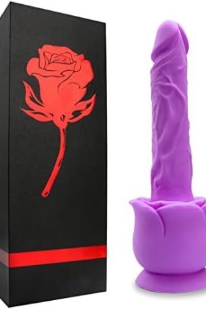 9.84 Inch Realistic Dildo Rose Sex Toy,Hisionlee Adult Toys Silicone Material With Strong Suction Cup Base For Womens Adult Pleasure(Purple)